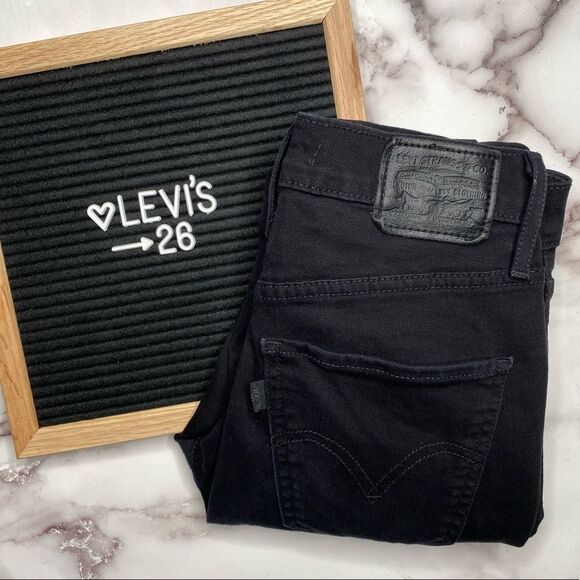LEVI’S Mile High Super Skinny Black Denim Jeans - Size 26 - Picture 1 of 11